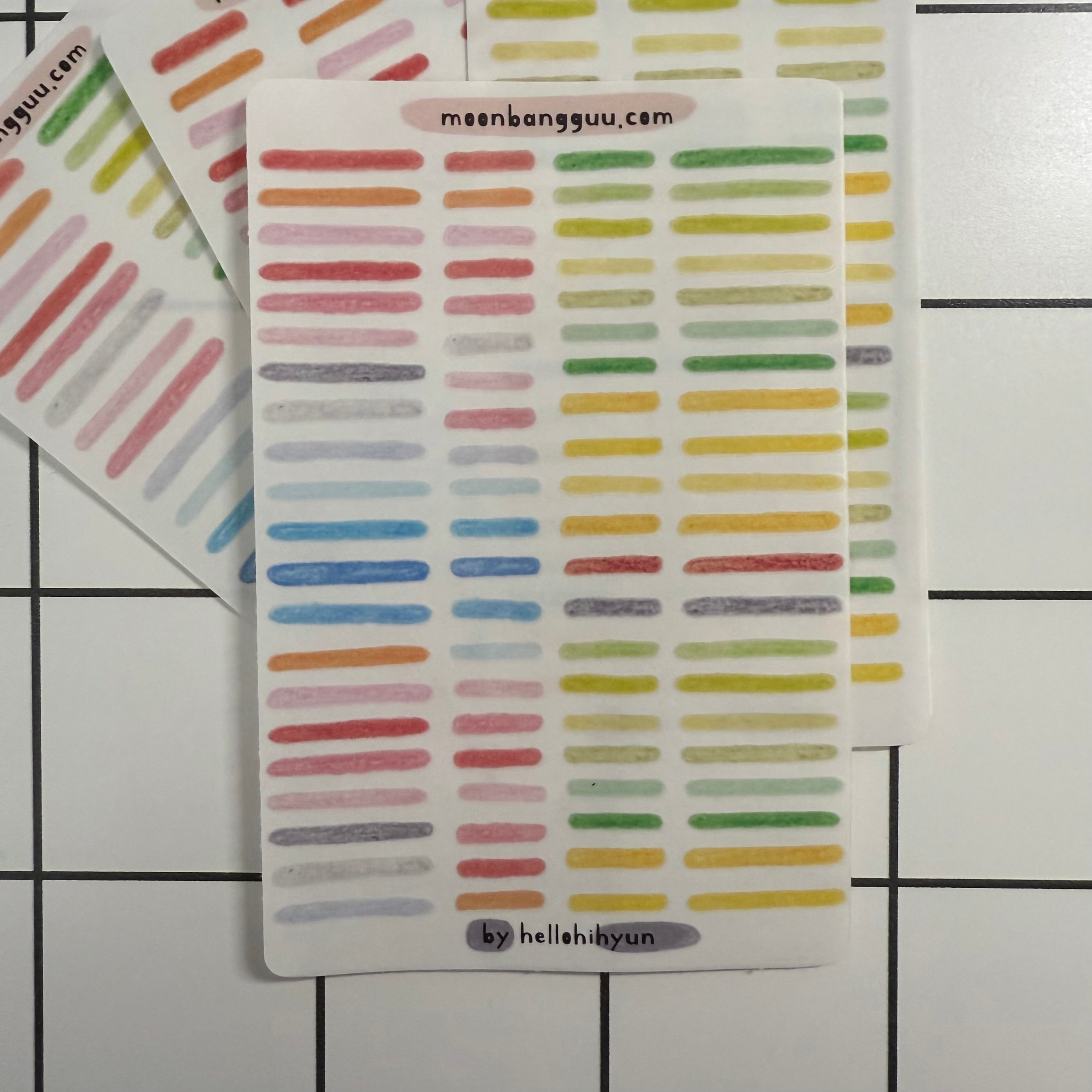 [LINE UP mixed] Semi Clear Long and Short Line Highlight Sticker