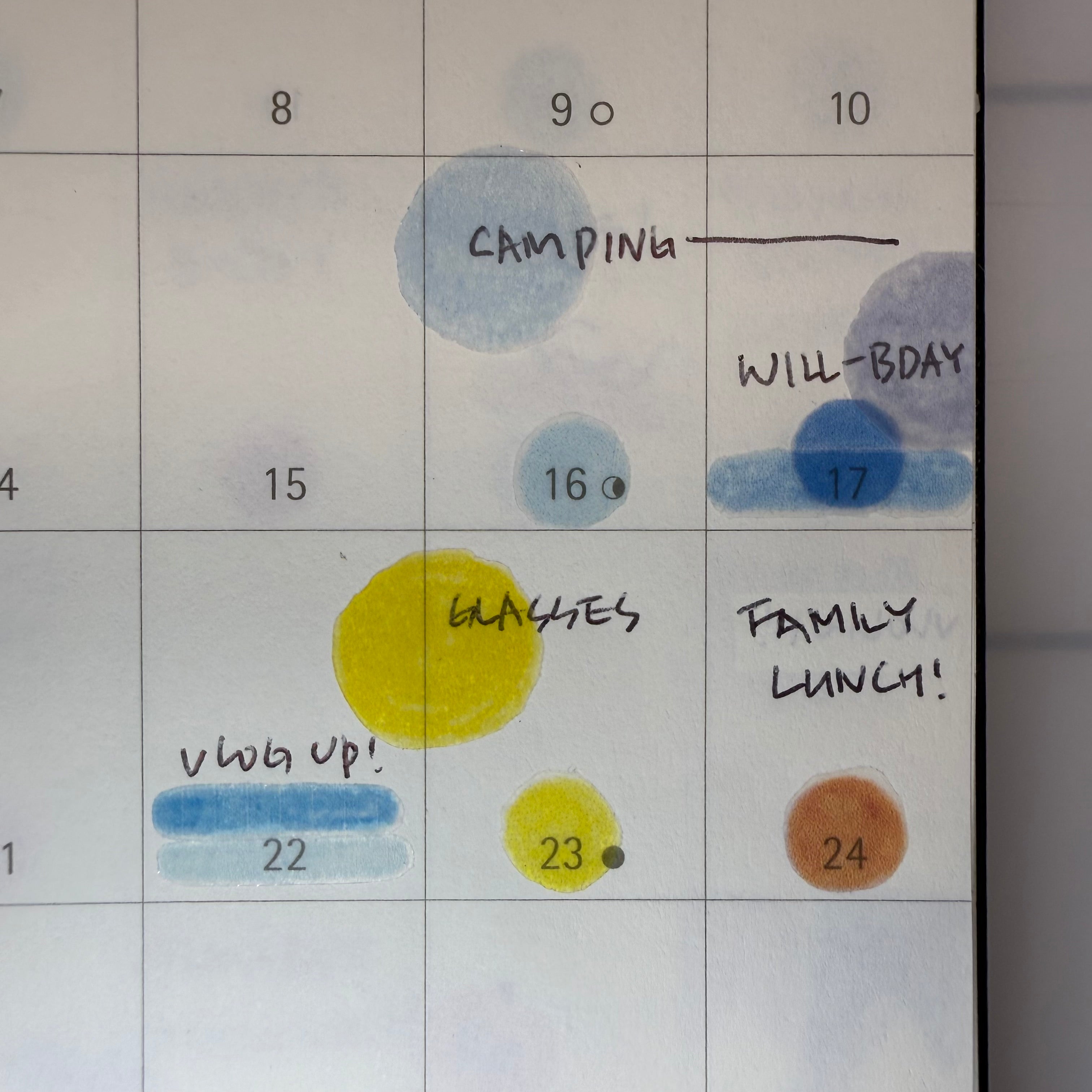 Hand Drawn Large Dot Sticker for Planner, Multicolor, Semi Clear